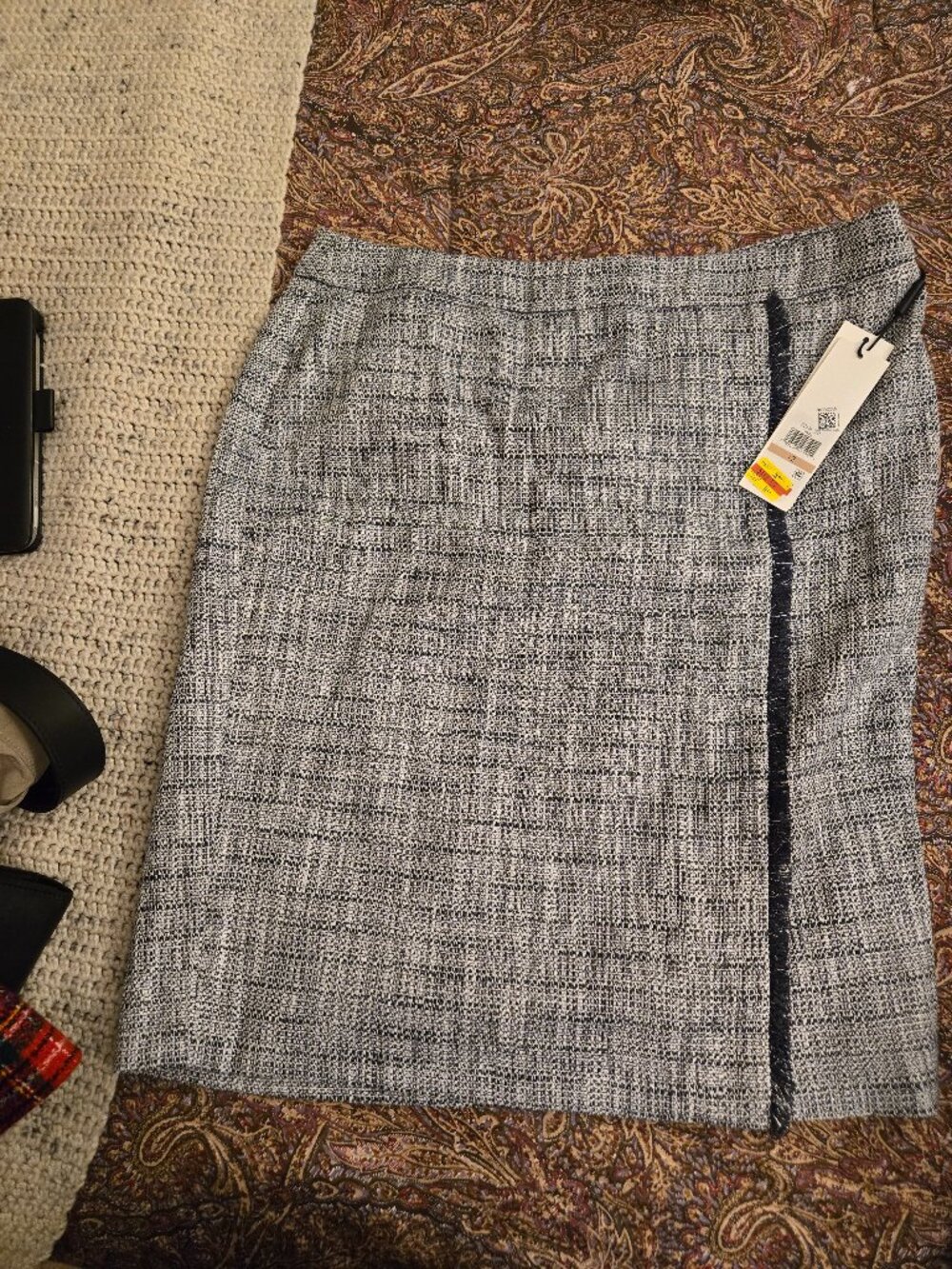 Black, Grey, silver skirt
